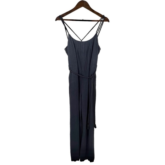 Wrap WOMEN'S HALTER TOP PANTS ROMPER WITH ROPE STRAPS AND BELT - Picture 1 of 16